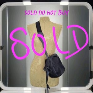 HARMIN Black Nylon Small Crossbody Bag NY- PARIS Made In Italy Minimalist Gothic